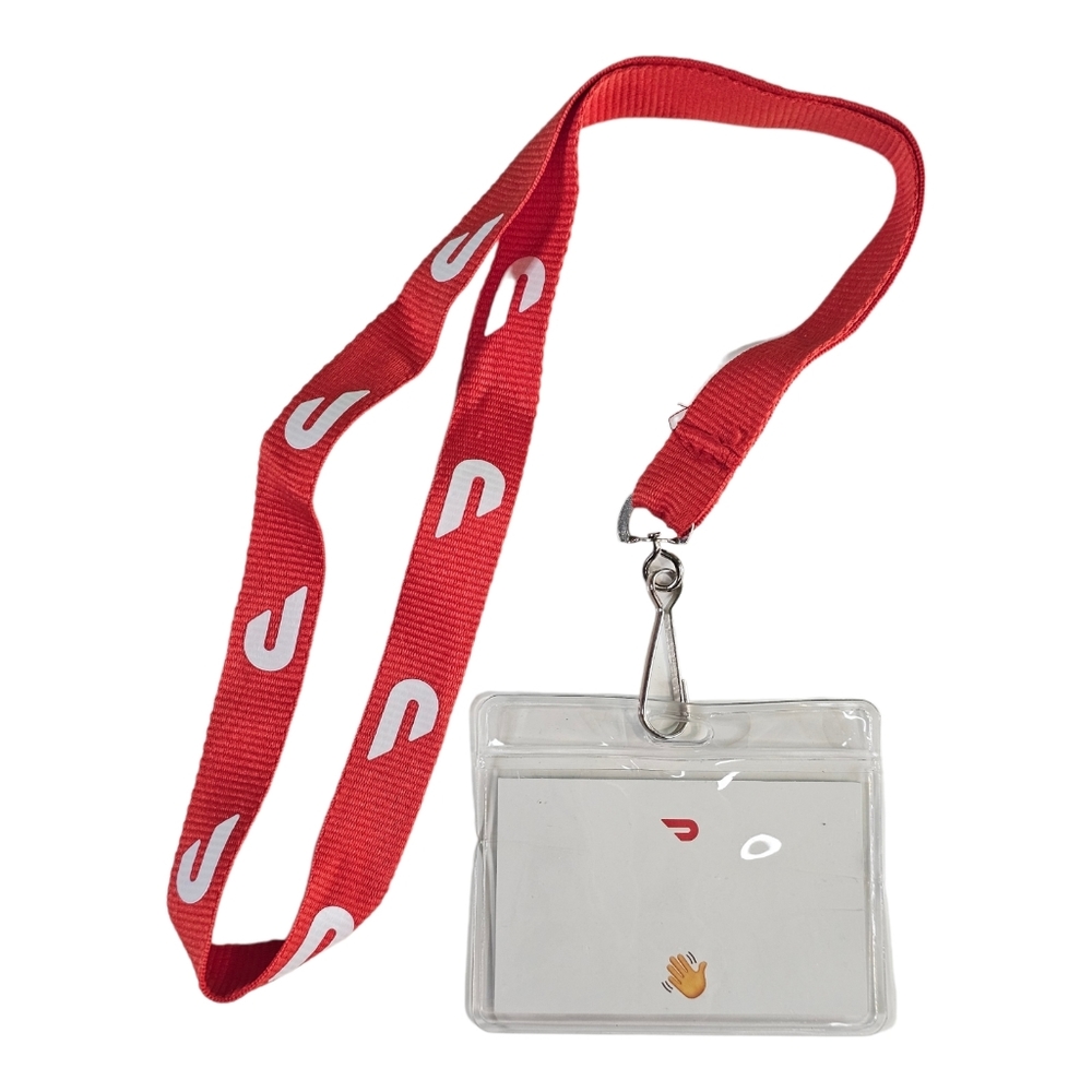 DoorDash Lanyard ID Holder Doordash necklace Delivery Red‎ ID Holder